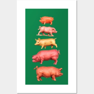 Stack of pigs on the green green grass of home Posters and Art